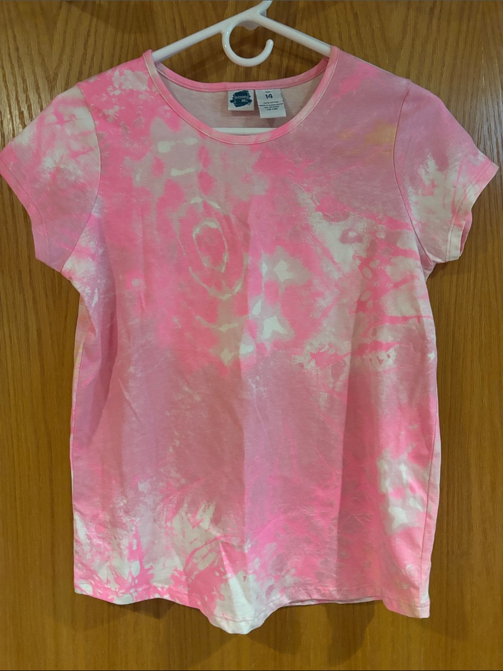 Extremely Me, Girls pink tie dye, short sleeve tee, 14